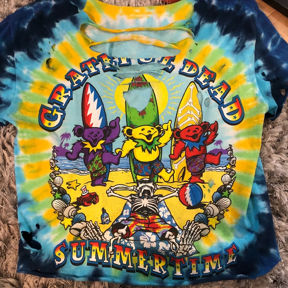 Grateful Dead Tie Dye Cropped/Cut Tee! S/M